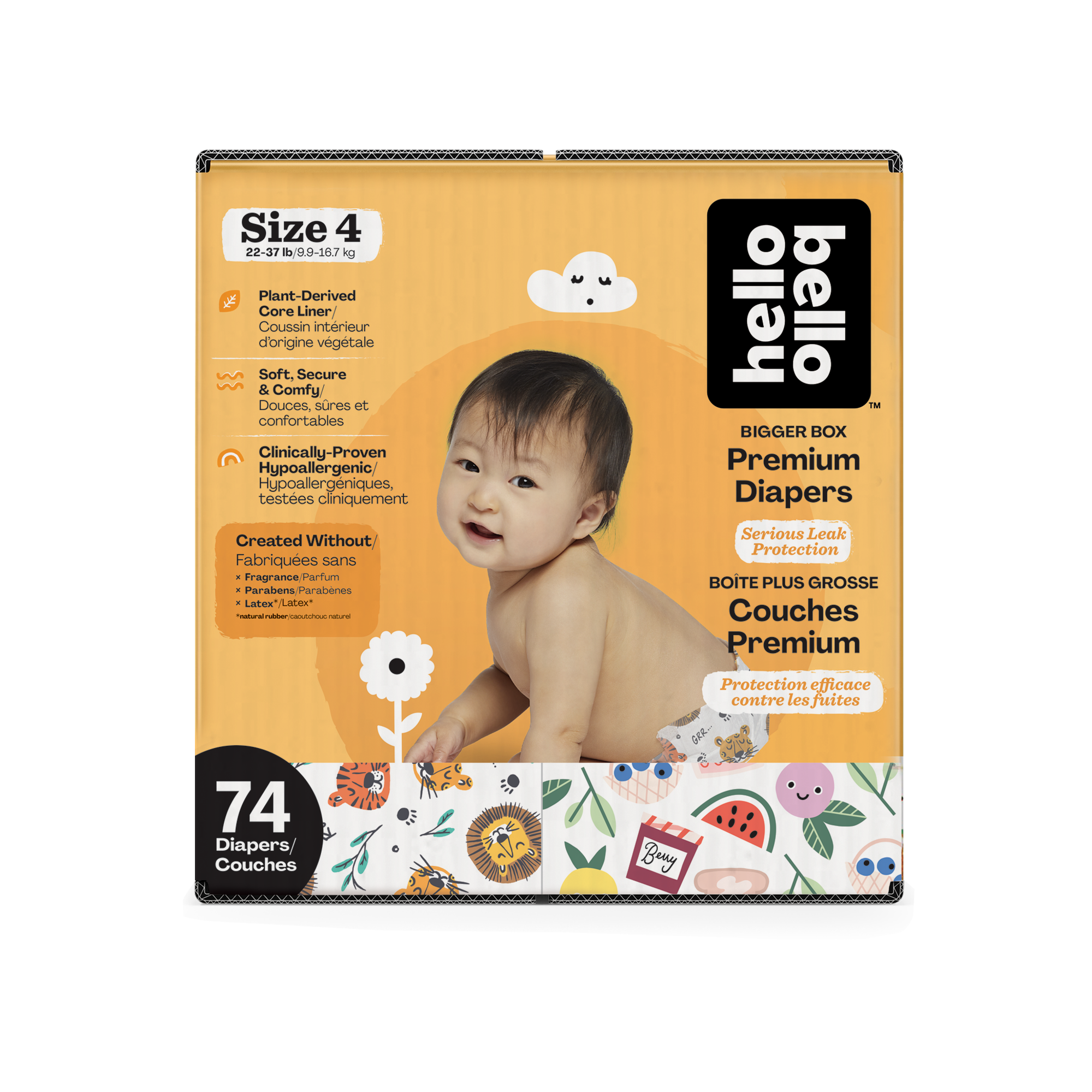 Hello Bello™ Diapers - Club Pack - Size 4 (22-37 lbs) - 74 ct.